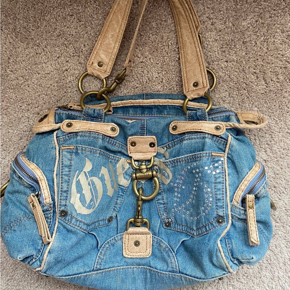 Vintage guess denim shoulder bag